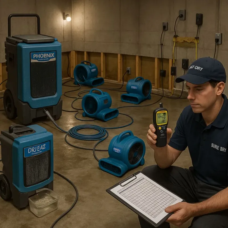 Structural Drying and Dehumidification process in Wisconsin Dells, WI